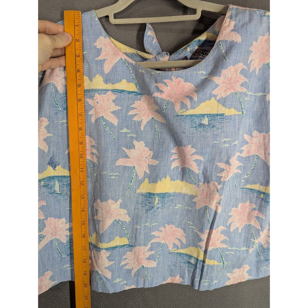 VTG Reyn Spooner Womens S Two Piece Set Hawaiian Blue Floral Print Aloha 60s 70s - Picture 12 of 15